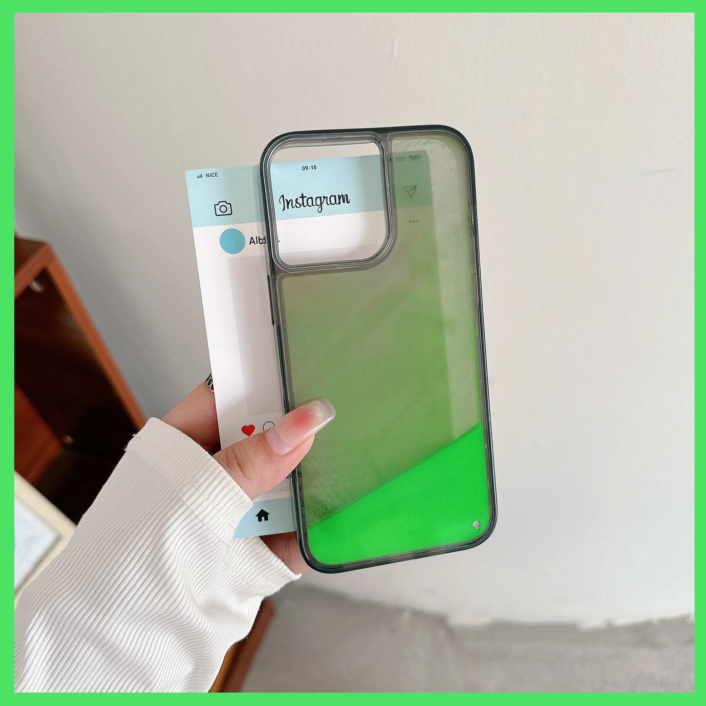 Shockproof Luminous Liquid Quicksand Hard Case